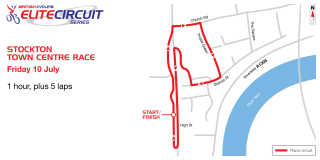 2015 British Cycling Elite Circuit Series - Stockton Town Centre Race - Course Map