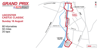 2015 British Cycling Elite Road Series - Leicester Castle Classic course map