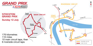 2015 British Cycling Elite Road Series - Stockton Grand Prix Course Map