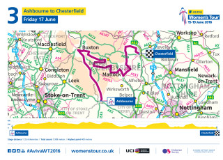 2016 Aviva Womenâ€™s Tour stage 3 route