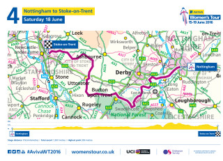 2016 Aviva Womenâ€™s Tour stage 4 route