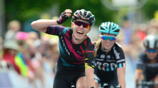 Hannah Barnes wins the women's road race