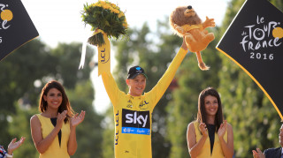 Team Skyâ€™s Chris Froome was crowned as Tour de France champion for the third time in his career as he enjoyed the final ceremonial stage finishing in Paris.