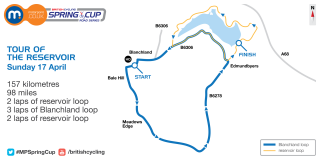 2016 Motorpoint Spring Cup Tour of the Reservoir stage two course map
