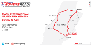 2016 British Cycling Women's Road Series Manx International GP Feminin course map