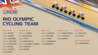 Team GB cycling squad for the Rio Olympic Games