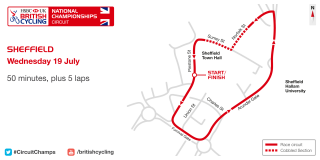 The course map for the 2017 HSBC UK | National Circuit Championships in Sheffield