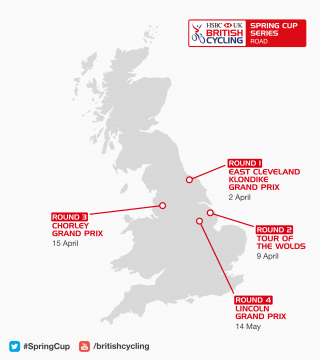 Overview map of the 2017 HSBC UK | Spring Cup Series