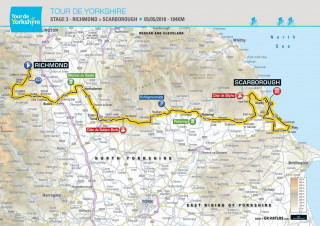 2018 Tour de Yorkshire stage three map