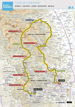2018 Tour de Yorkshire stage four map