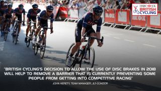 John Herety quote on use of disc brakes