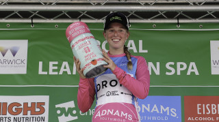 Hannah Barnes leads the Best British Rider competition in the women's tour