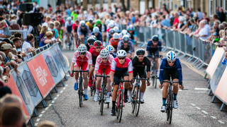 Crowds line the barriers at the 2018 Colne GP.