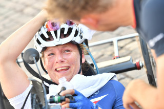 Karen Darke at the UCI Para-cycling Road World Championships in Maniago, Italy, 2018.