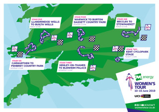 OVO Energy Women's Tour, stages for 2019.