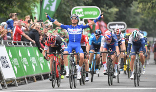 Julian Alaphilippe wins stage 3 of the 2018 Tour of Britain.