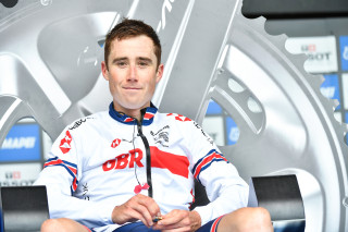 John Archibald in the hot seat during the men's individual time trial at the 2019 Road World Championships in Yorkshire.