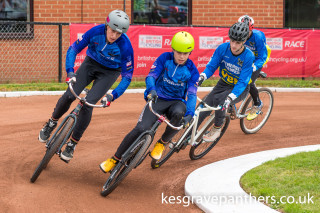 Kesgrave Panthers riders racing into a corner