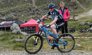 Sarah Grimshaw on her mountain bike