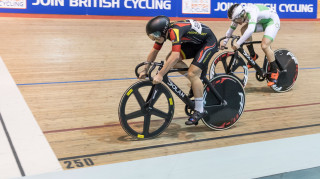 James Bunting beats Arthur Taggart to become youth men's sprint champion at the British Cycling Youth and Junior Track Championships