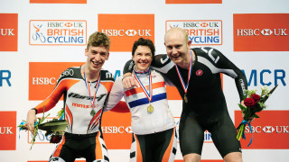 Jon Gildea wins bronze in the C1-5 mixed individual pursuit at the HSBC UK | National Track Championships, with Great Britain Cycling Team teammates Louis Rolfe winning silver and Megan Giglia taking gold
