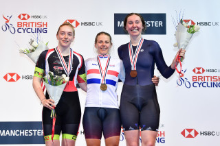 Neah Evans wins the points race title at the 2019 HSBC UK | National Track Championships.