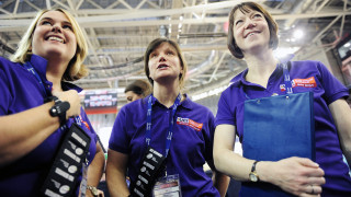 Volunteers at the UCI Track Cycling World Cup in Glasgow