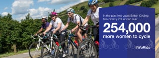 254,000 more women are now cycling regularly as a result of British Cycling interventions than in March 2013 â€“ when British Cycling launched the #WeRide campaign.