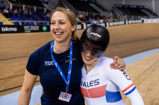 Team Wales, bronze medal, women's team sprint, Glasgow 2022 UCI Track Nations Cup