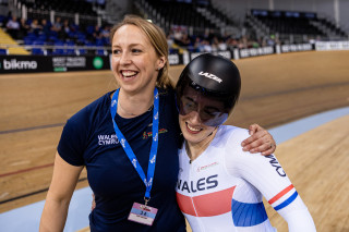 Team Wales, bronze medal, women's team sprint, Glasgow 2022 UCI Track Nations Cup