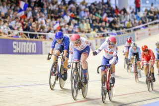 Katie Archibald and Neah Evans, Madison bronze, 2021 UCI Track Cycling World Championships Roubaix