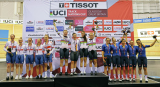 Great Britain women's team pursuit, silver medal, Glasgow UCI Track Nations Cup 2022