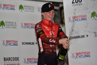 Corinne Side, winner of the 2023 National Circuit Series, on the podium