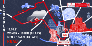 Route for the road race at the 2021 National Road Championships in Lincoln