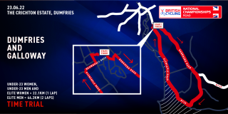 Route map for the 2022 British National Road Championships