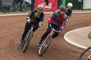 Cycle speedway riders at Astley and Tyldesley