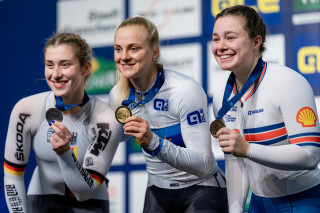 Sophie Capewell wins sprint bronze at the 2023 European track championships in Grenchen, Switzerland