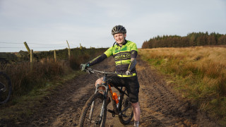 Amputee cyclo-cross rider Elsie on her bike, as part of the Limitless programme launch.