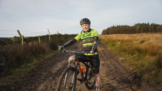 Amputee cyclo-cross rider Elsie on her bike, as part of the Limitless programme launch.