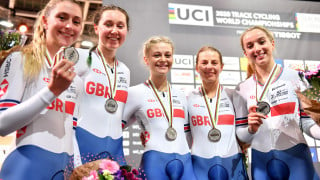 Silver for women&#039;s team pursuit squad on day two of the UCI Track Cycling World Championships