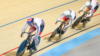 Great Britain Cycling Team strike team sprint gold at Tissot UCI Track Cycling World Cup in Apeldoorn