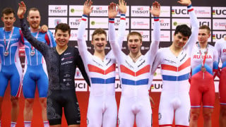 British champions Team KGF win team pursuit gold at Tissot UCI Track Cycling World Cup