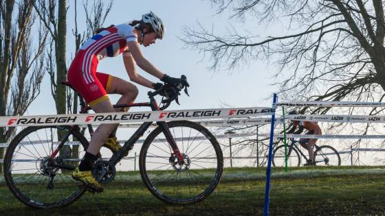 Junior women's champion Ffion James in National Trophy series action.